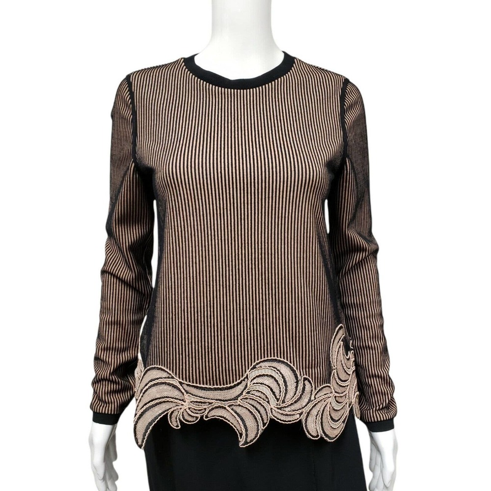 3.1 Phillip Lim Black and Cream Striped Sweater